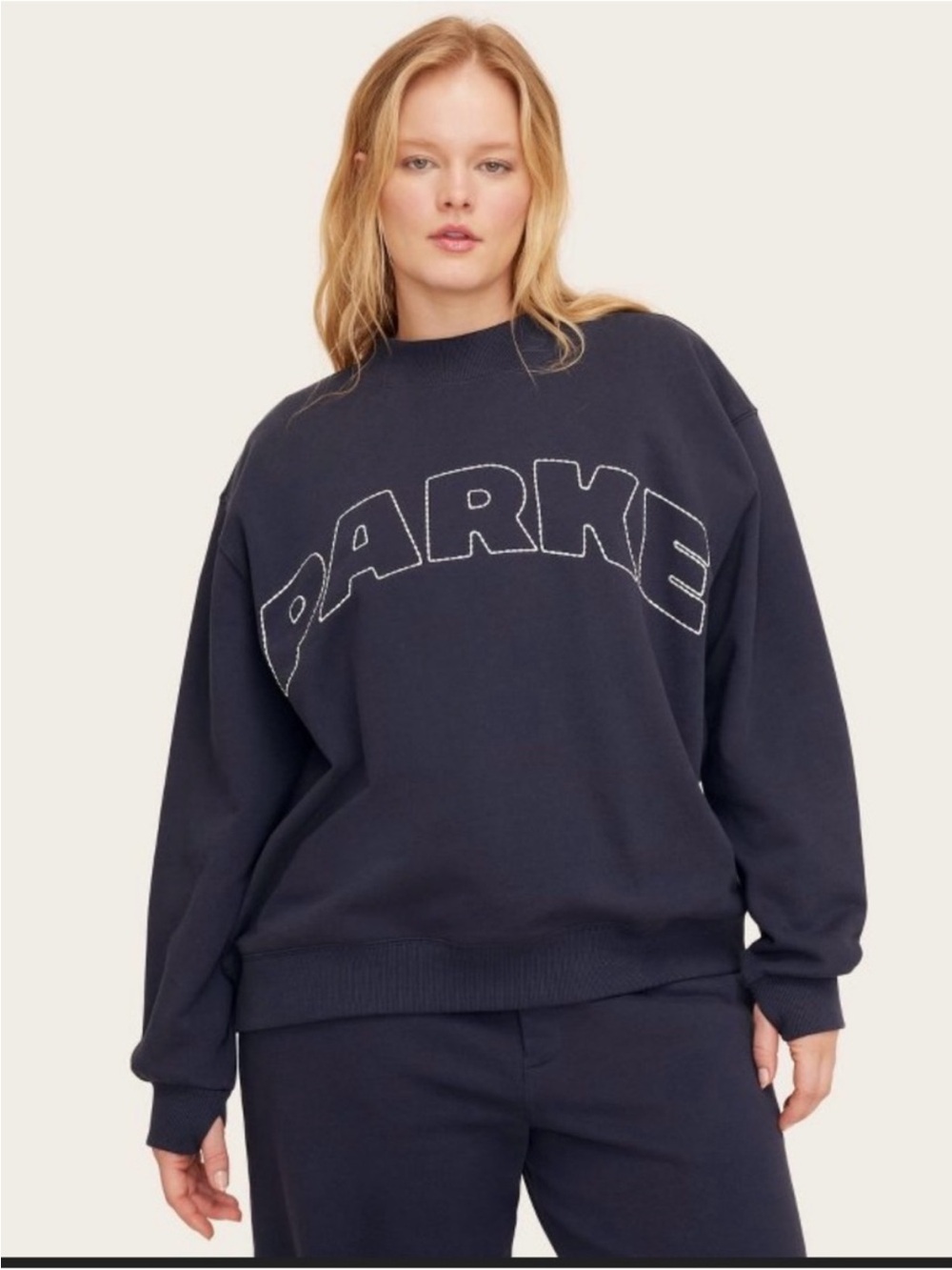 Parke x Target Mockneck Navy Blue Sweatshirt